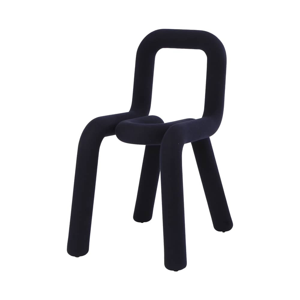 Gepolsterter Stuhl Bold textil blau - Moustache - Dunkelblau - Gewebe, Polyurethan-Schaum, Stahl