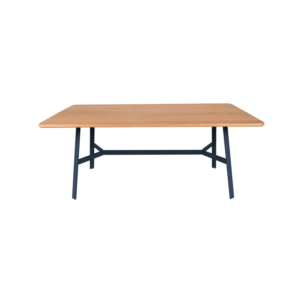 rechteckiger Tisch So\'O holz blau / 180 x 90 cm - 6 bis 8 Personen - Fermob - Blau tiefes Blau / Eiche natur - massive Eiche, Stahl
