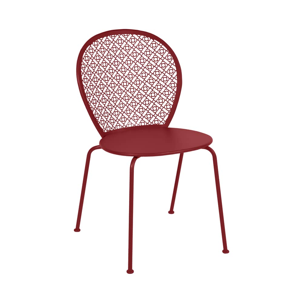 Stapelbarer Stuhl Lorette metall rot / Metall - Fermob - Chilli - lackierter Stahl