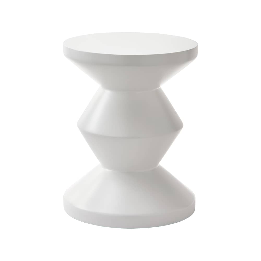 Tabouret Zig Zag OUTDOOR blanc - Pols Potten - Blanc mat - Fibre de verre