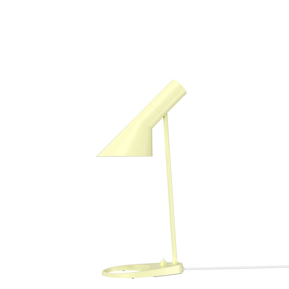 Tischleuchte AJ Mini metall gelb / H 43 cm - Drehbar / Arne Jacobsen, 1957 - Louis Poulsen - Sanftes Zitronengelb - Gusseisen, Stahl