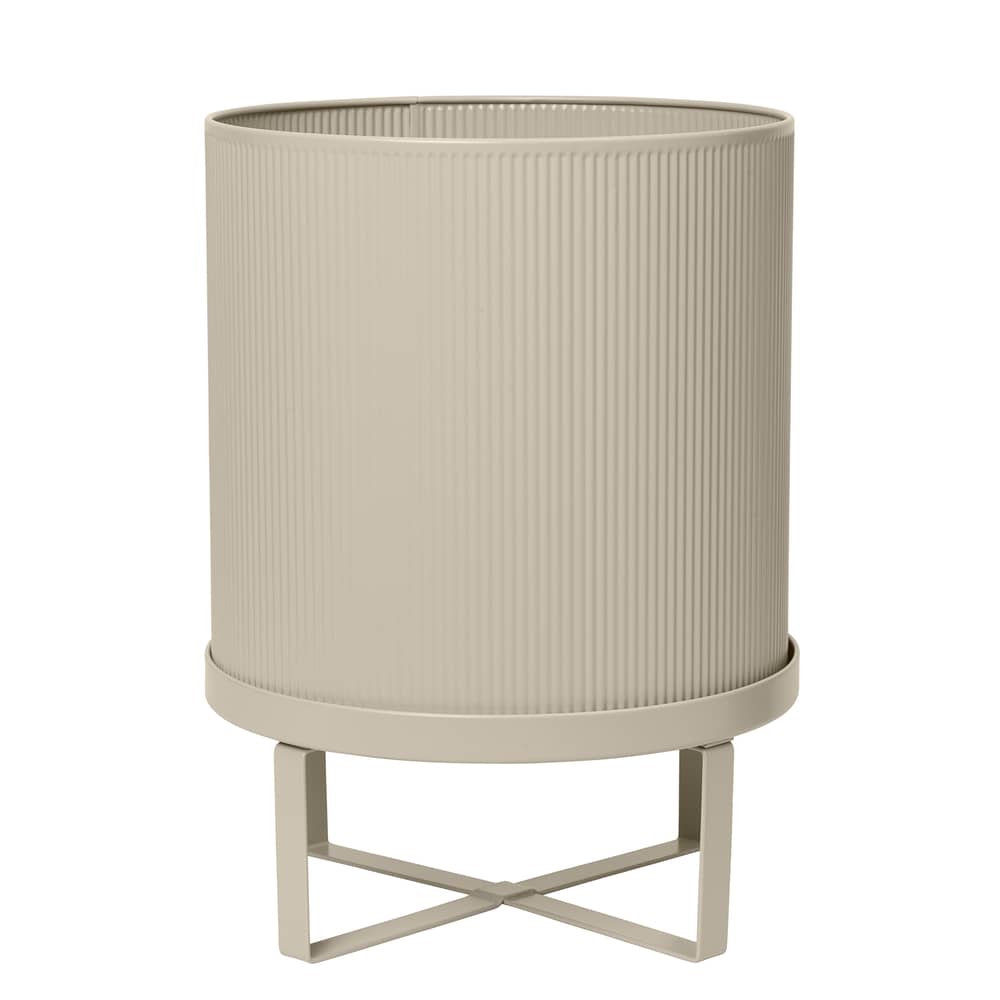 Vaso per fiori Bau Large metallo beige / Ø 28 cm - Metallo - Ferm Living - Beige Cashmere - Acciaio galvanizzato