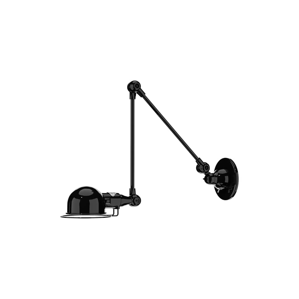 Applique Signal SI331 métal noir / Design 1950 - Orientable + interrupteur intégré - Jieldé - Noir - Acier, Fonte d\'aluminium