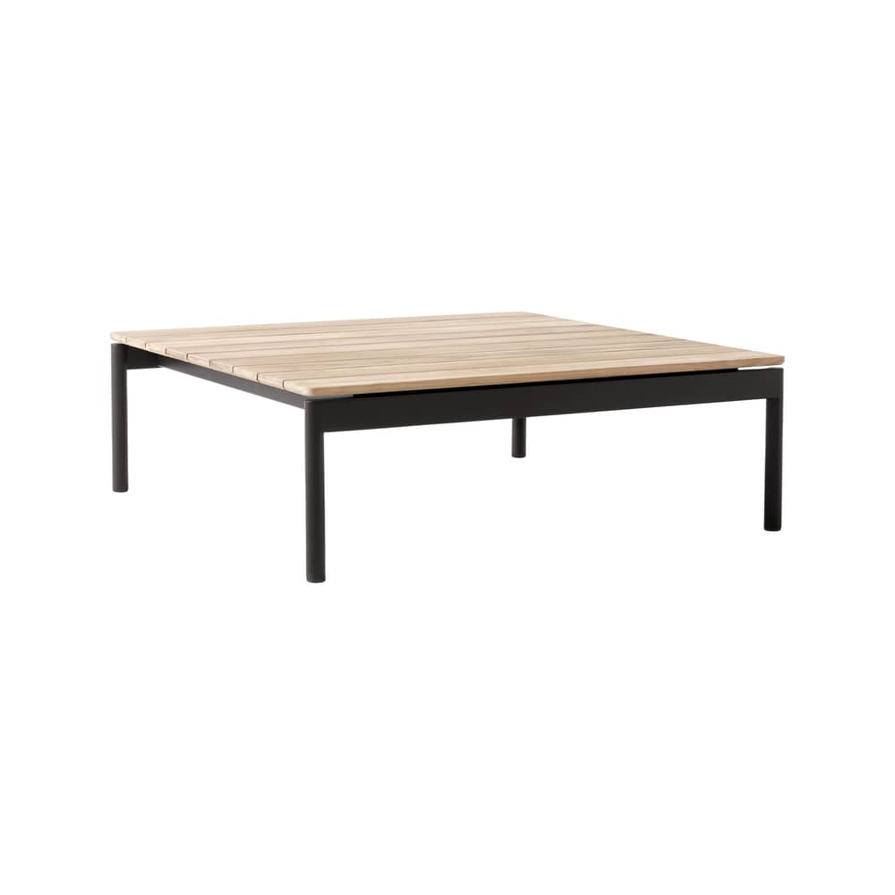 Ville AV50 Coffee table natural wood / 90 x 90 x H 30 cm - &tradition - Warm Black / Teak - Powder coated steel, Teak