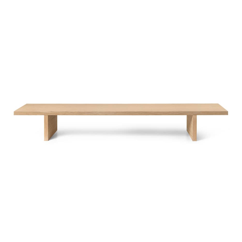 Console basse Kona / L 140 x H 20 cm - Ferm Living - Chêne clair - Placage de chêne laqué