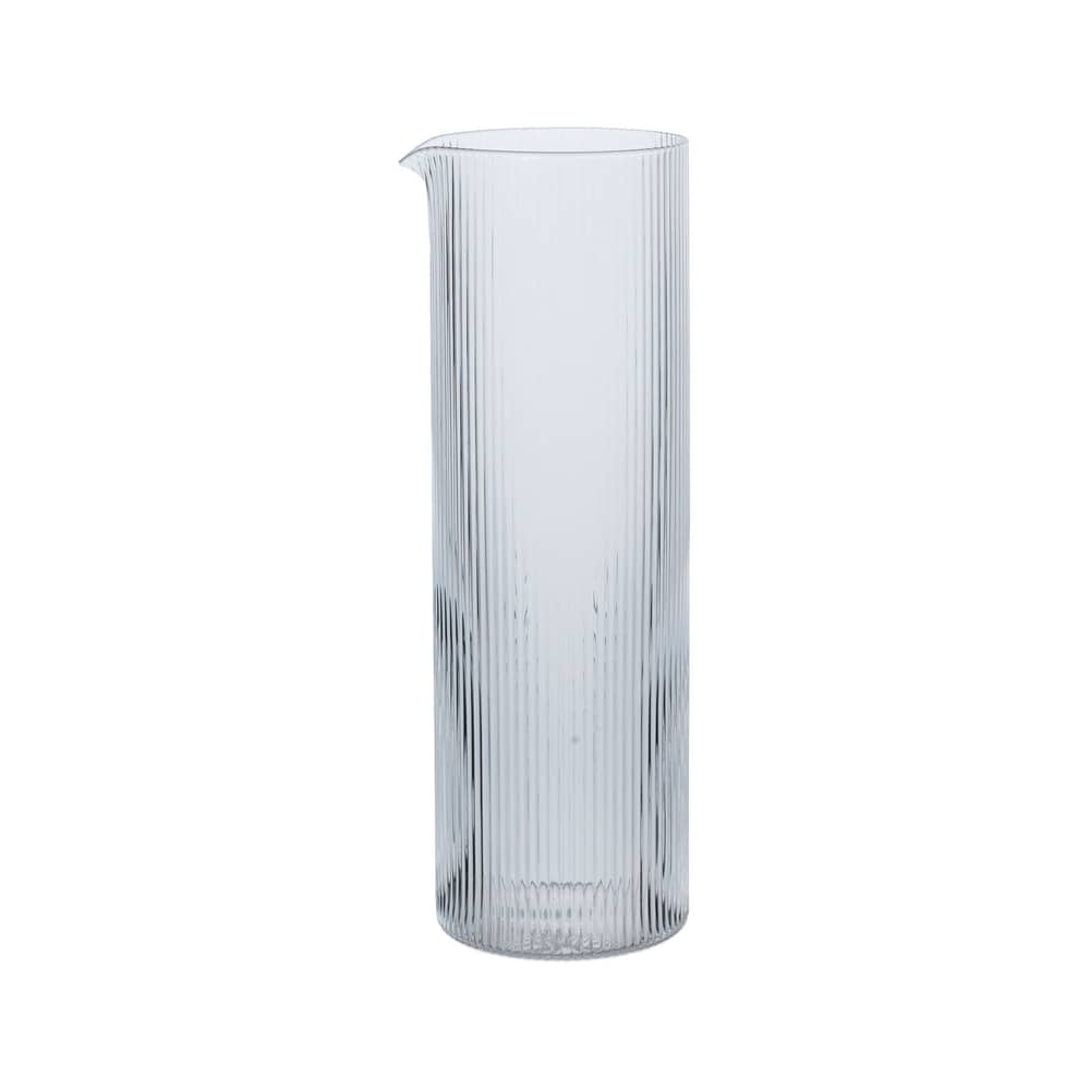 Karaffe Ripple glas transparent / 1,12 L - geriffeltes Glas - Ferm Living - Transparent - mundgeblasenes Glas