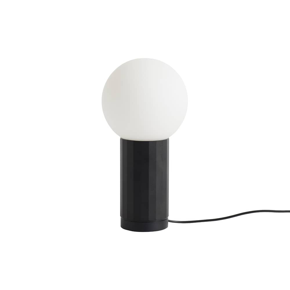 Lampe de table Turn On - Hay - Noir - Aluminium, Verre opalin