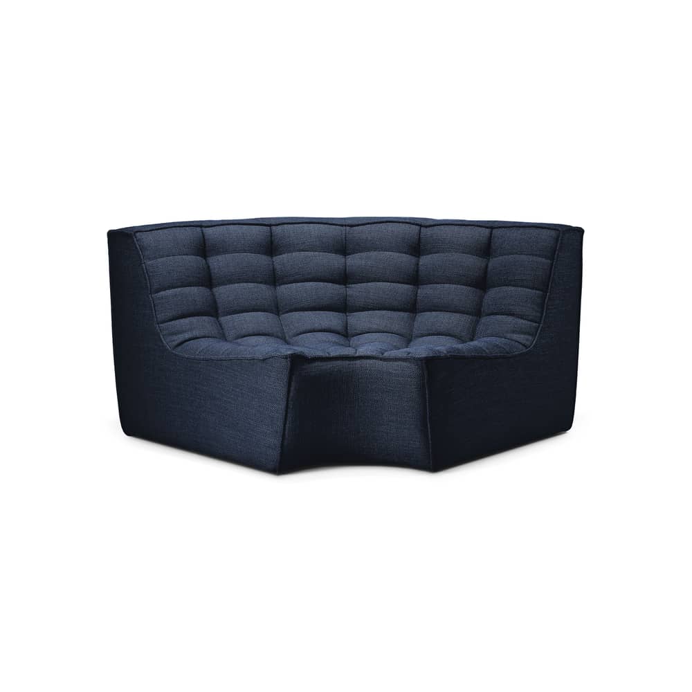 Canapé d\'angle N701 / Module d\'angle arrondi 90° - L 120 cm / Coton recyclé - Ethnicraft - Graphite Eco (coton recyclé) - Bois, Coton recyclé, Mousse PU haute densité