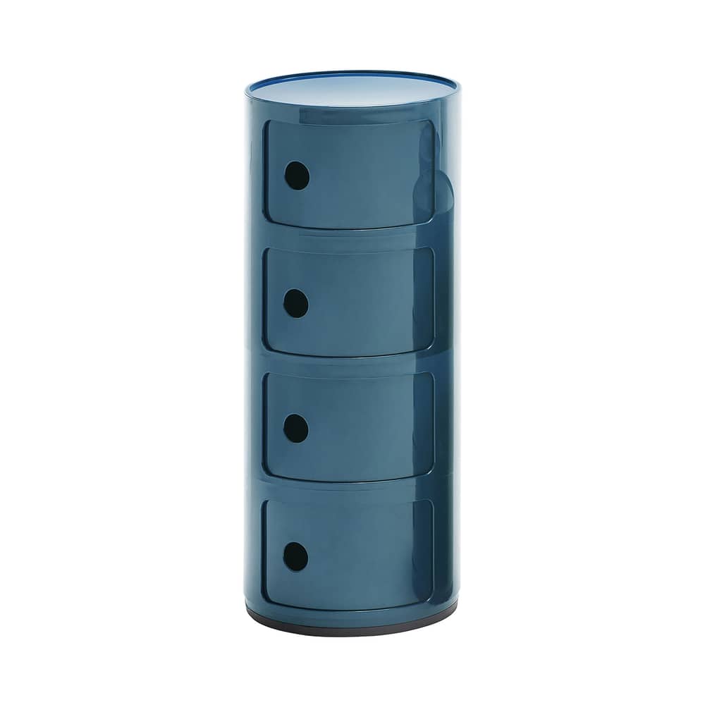 Componibili Storage plastic material blue 4 drawers - H 77 cm - Kartell - Blue - ABS