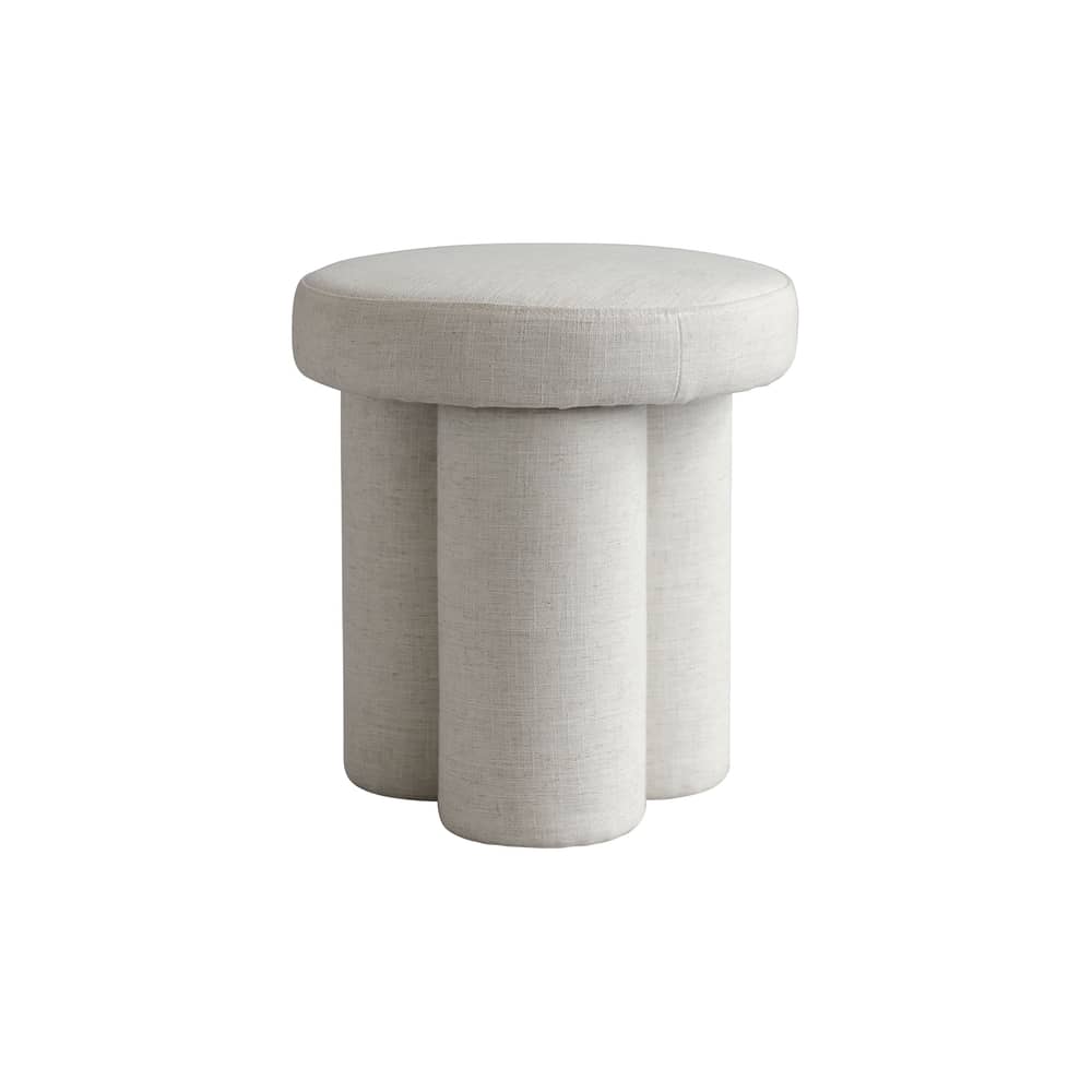 Pouf Big Foot tissu blanc - 101 COPENHAGEN - Blanc craie (tissu lin) - Bois, Mousse, Tissu