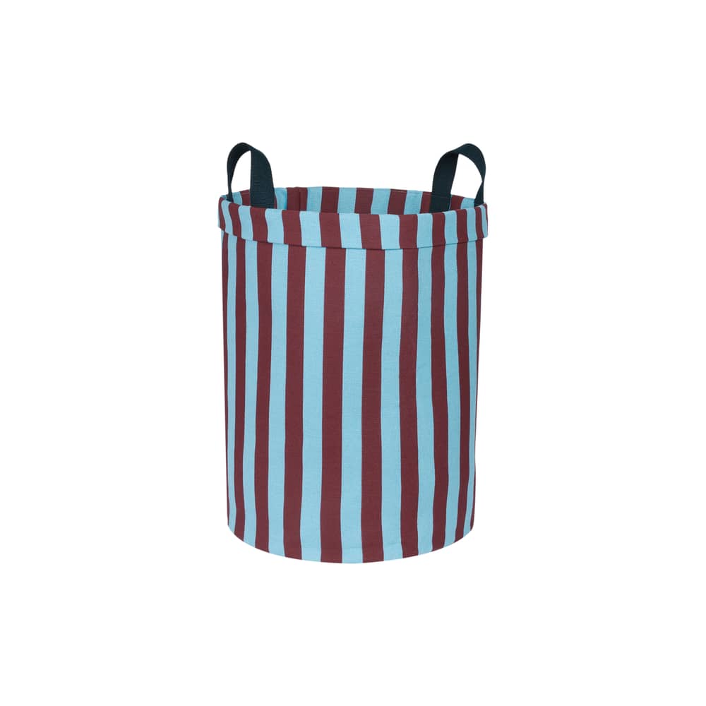 Cestino Rond tessuto multicolore / H 47 cm - NOBODINOZ - Bordeaux e Blu - Cotone
