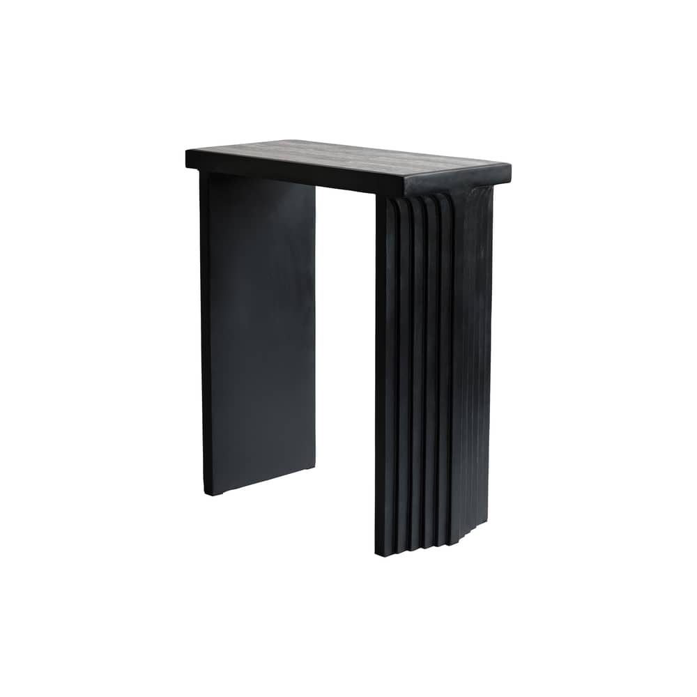 Console Arc / Plateau travertin - L 70 x P 30 x H 80 cm - 101 COPENHAGEN - Travertin gris / Café - Béton fibré, Travertin