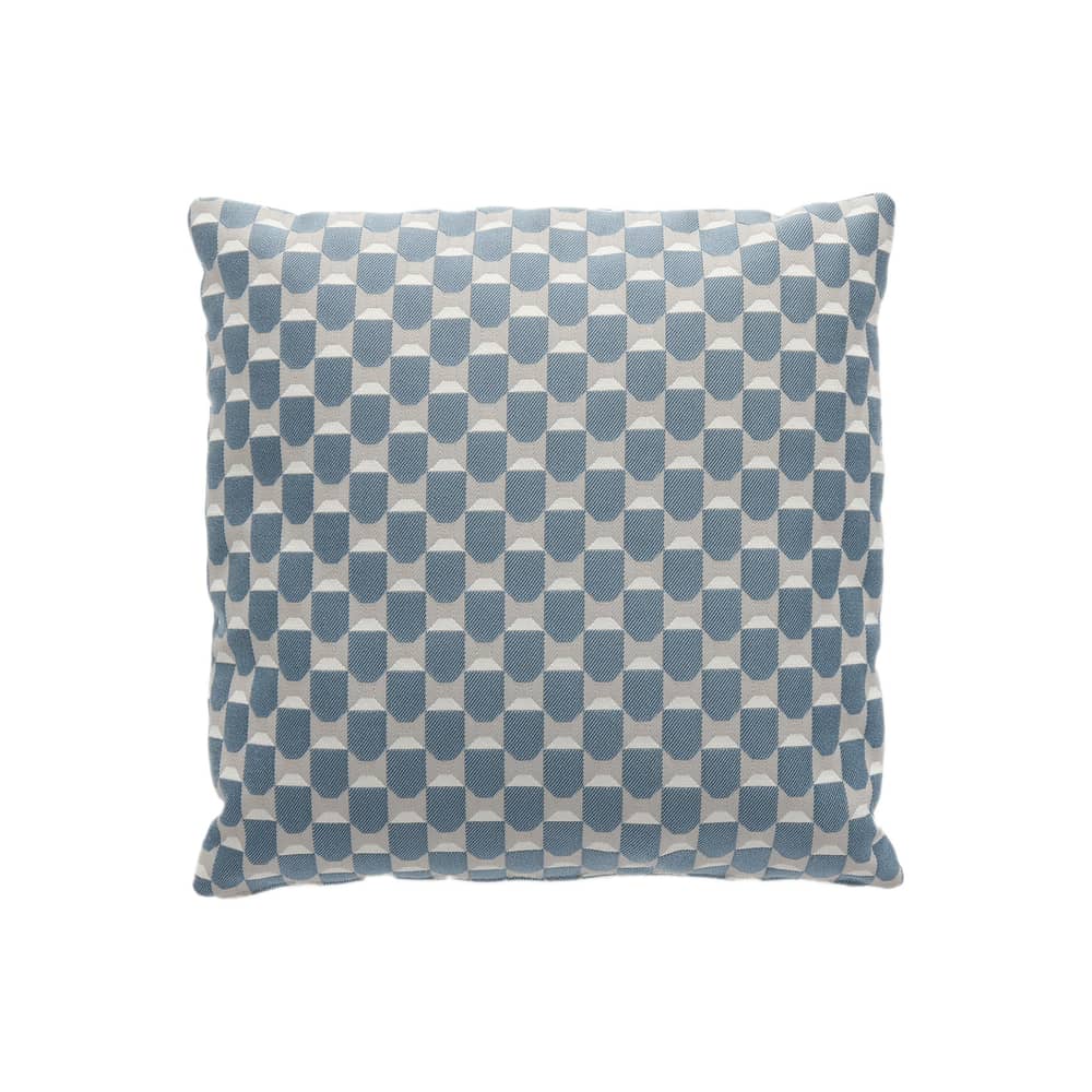 Coussin d\'extérieur Liberty tissu bleu / 45 x 45 cm - Kartell - Bleu (Liberty Obi Check) -  Ouate, Tissu outdoor