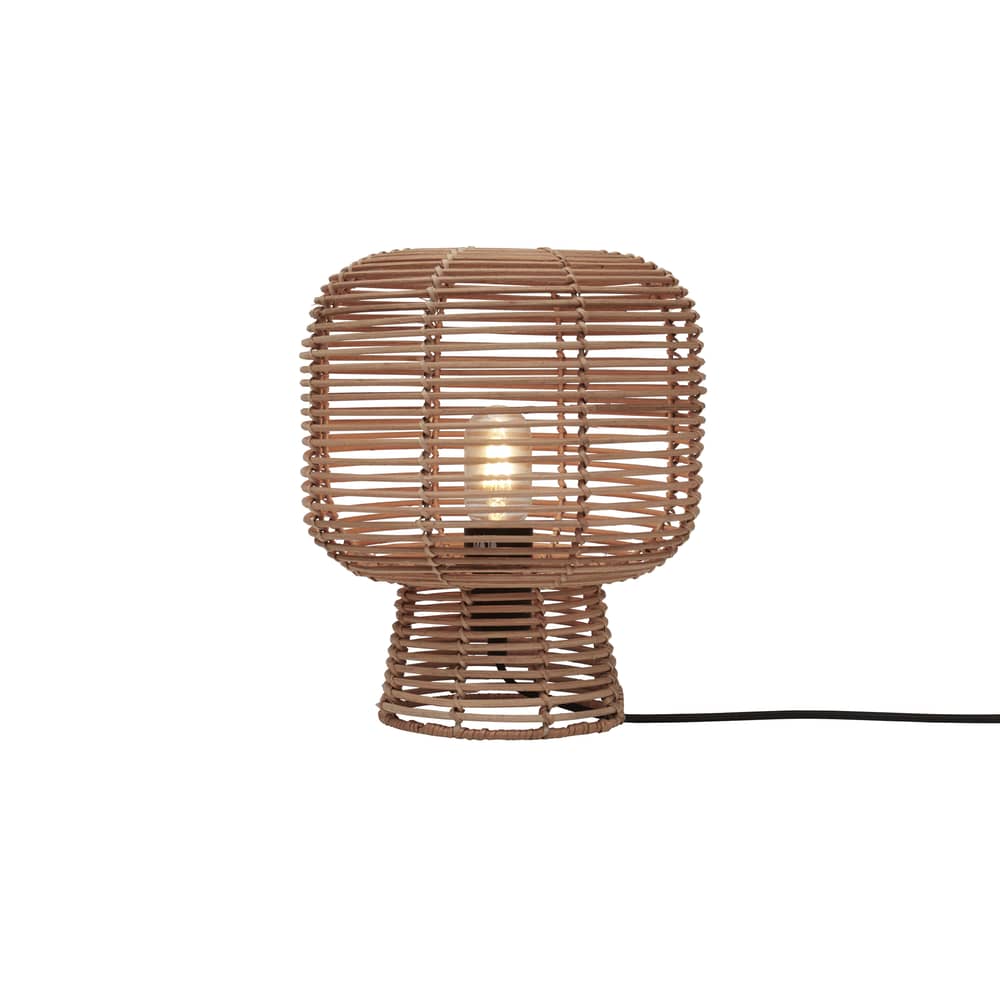 Lampe de table Tanami fibre végétale bois beige / rotin / Ø 27 x H 30 cm - GOOD&MOJO - Naturel - Fer, Rotin