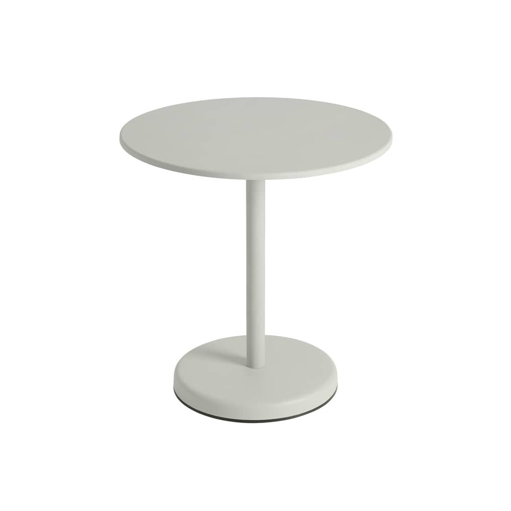 Runder Tisch Linear Café metall grau / Ø 70 cm - Stahl - Muuto - Hellgrau - Pulverbeschichteter Stahl