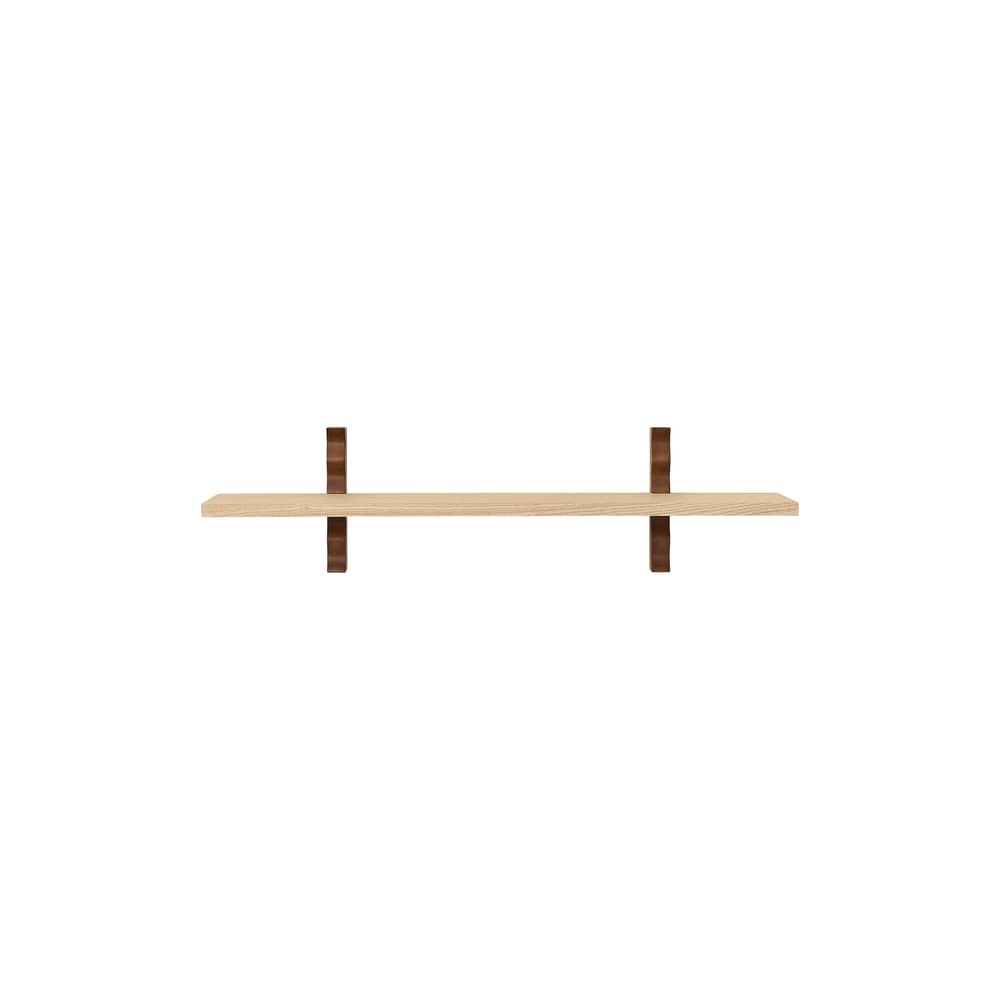 Wandregal Heju X Nobodinoz holz natur / L 90 cm - NOBODINOZ - 1 Tablett - Eschenfurnier, Massives Kautschukholz