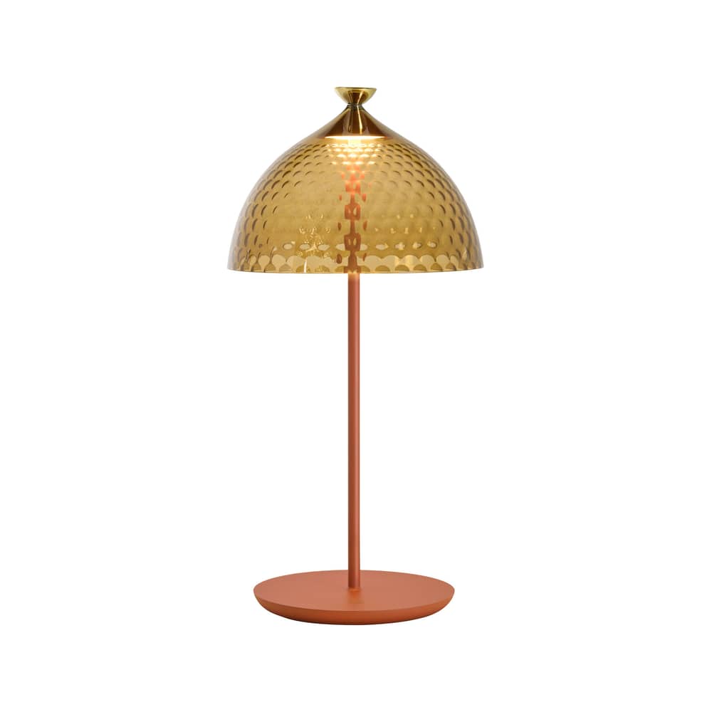 Tischleuchte Pumo LED plastikmaterial orange / Recycled - Kartell - Amber / Ziegelrot - Aluminium, Recyceltes PMMA
