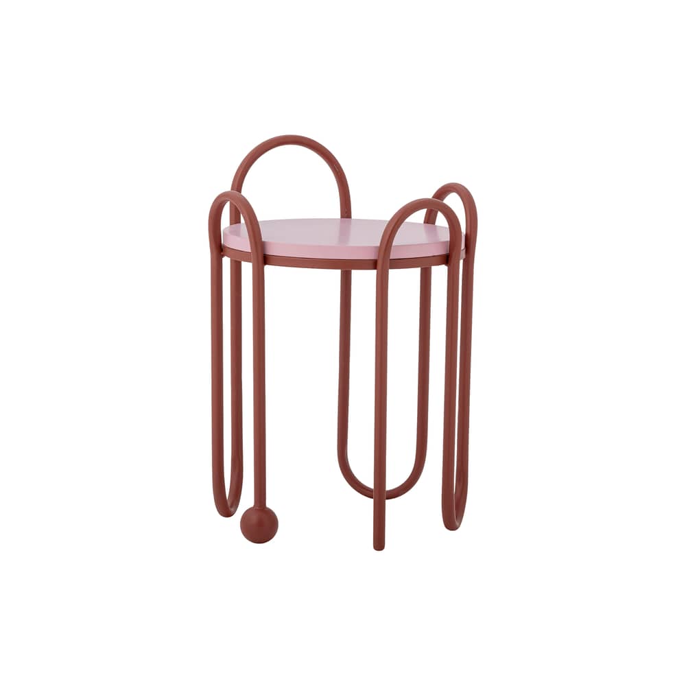 Beistelltisch Whimsica metall rot / Ø 30,5 x H 46 cm - Bloomingville - Warmrot & Rosa - lackierte Holzfaserplatte, lackiertes Metall