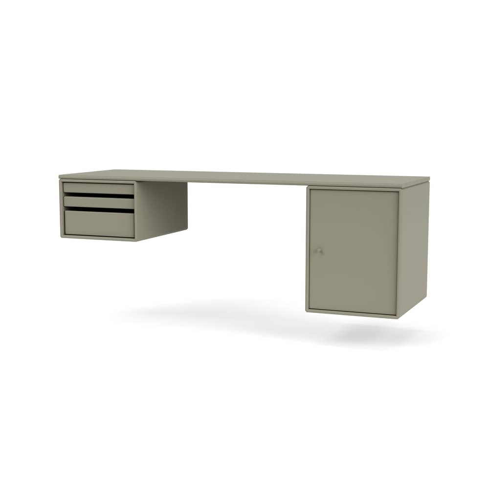 Bureau mural Workshop bois gris / L 140,7 x Prof. 46 cm - MONTANA - Fennel 144 - MDF laqué