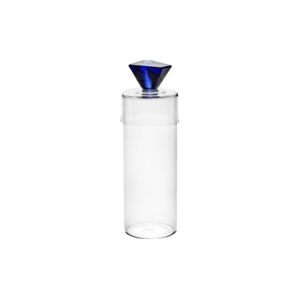 Boîte Silos Small / Carafe - Ø 8 x H 24.5 cm - Serax - Bleu / Transparent - Verre