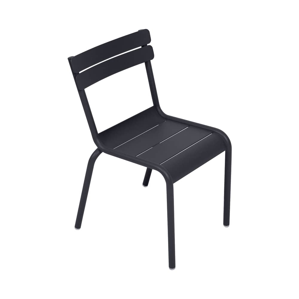 Chaise enfant Luxembourg Kid métal gris / Empilable - Fermob - Carbone - Aluminium laqué