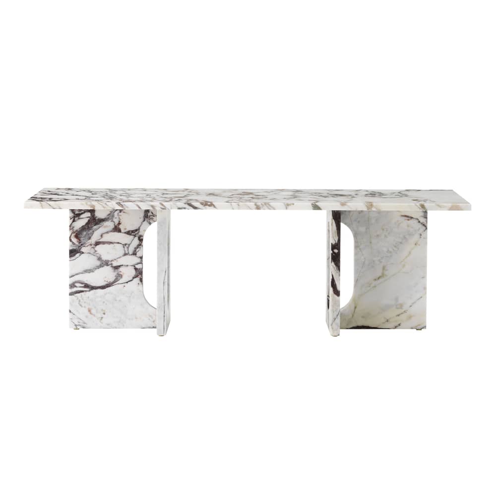 Androgyne Lounge Stone Coffee table stone white beige / 120 x 45 x H 37.8 cm - Stone base - Audo Copenhagen - Calcatta viola marble / Calcatta viola base - 
