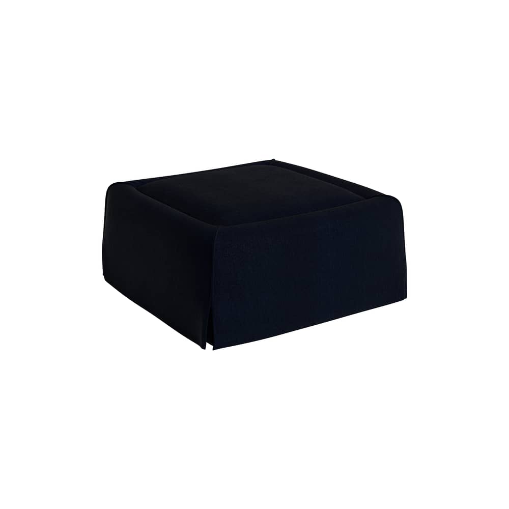 Pouf Mimi tissu bleu / 85 x 85 cm - Hay - Bleu noir (tissu Turf) - Bois, Mousse de polyuréthane, Tissu