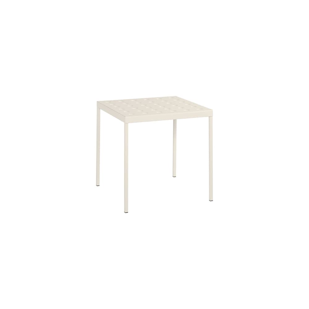 Table carrée Balcony métal beige / 75 x 76 cm - Bouroullec, 2022 - Hay - Beige craie - Acier thermolaqué