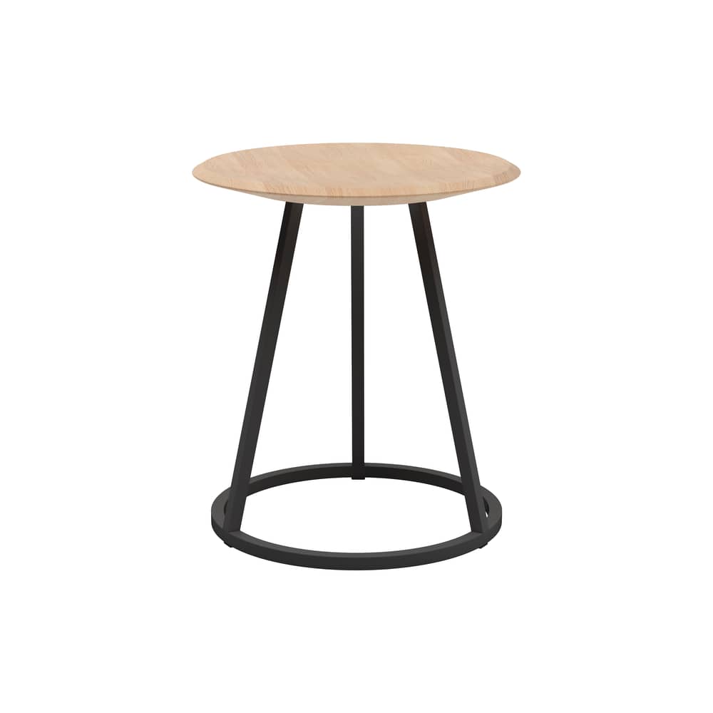Tabouret Gustave métal gris - Hartô - Gris ardoise / Frêne naturel - Frêne massif, Métal laqué