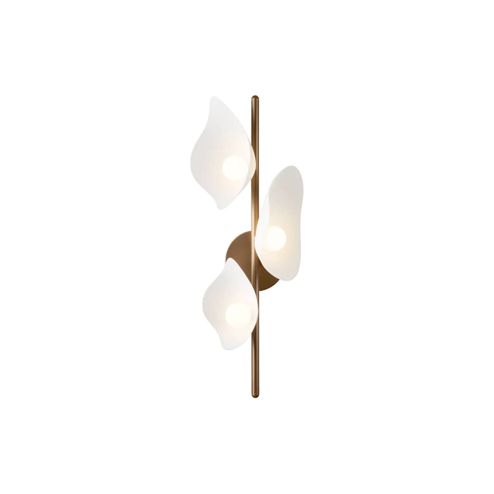 Florii 3 Wall light plastic material white / H 61 cm - NUURA - Dark bronze / White - Aluminium, Polycarbonate