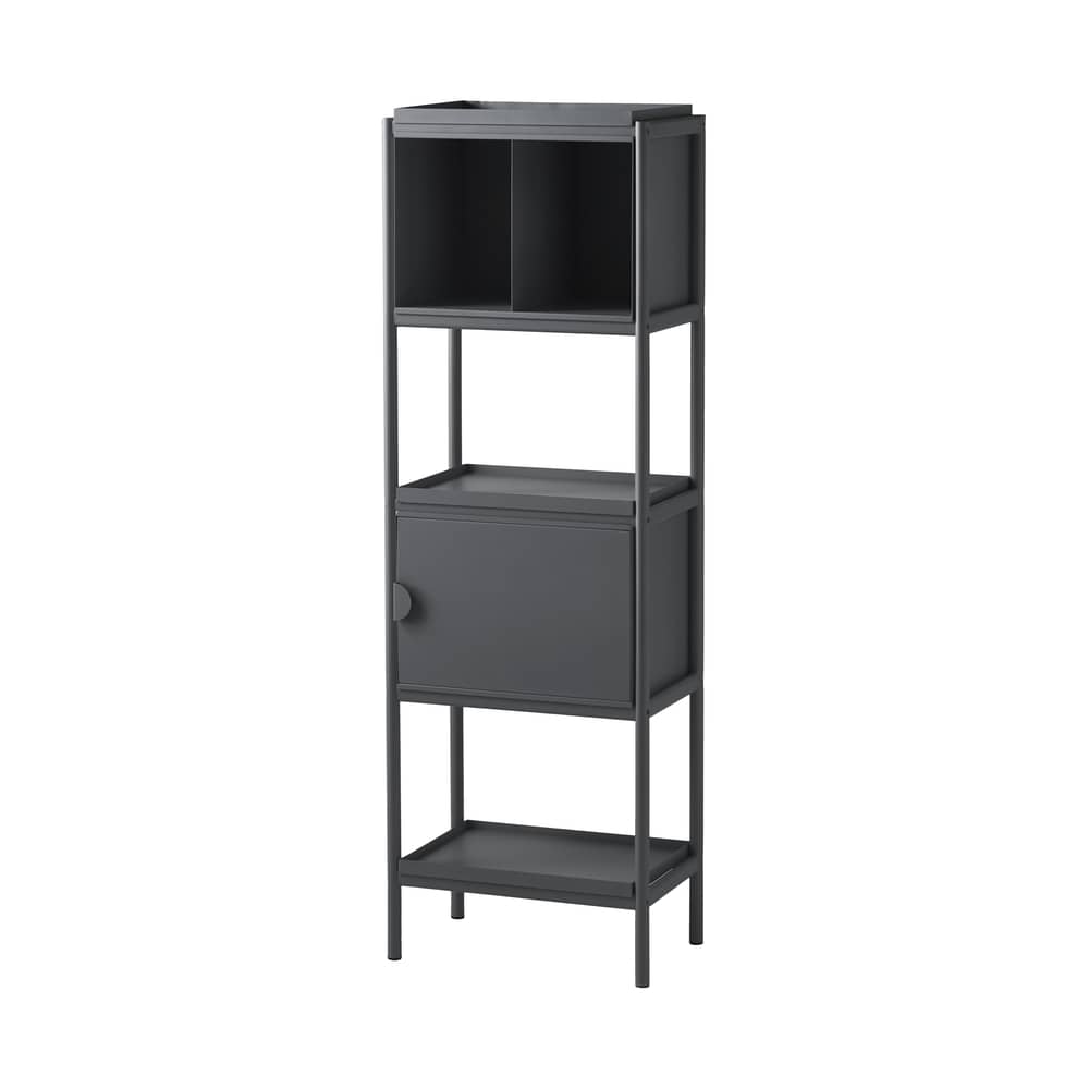 Étagère Toss Tall métal noir / L 59 x P 38 x H 182 cm - Modulable / Seconde vie - POLSPOTTEN - Noir - Métal thermolaqué