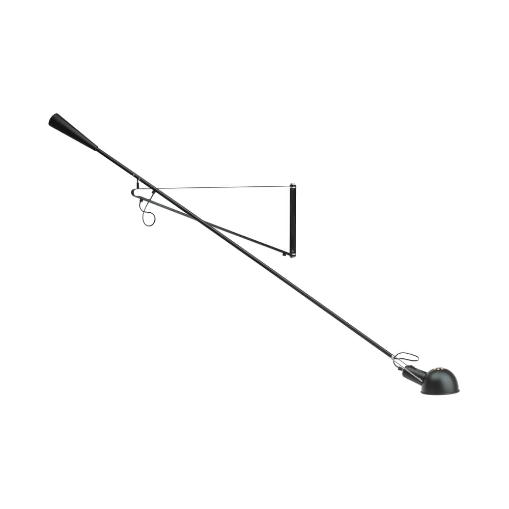 Applique avec prise 265 métal noir / L 205 cm - Modèle de 1973 - Flos - Noir - Acier, Fonte, Laiton