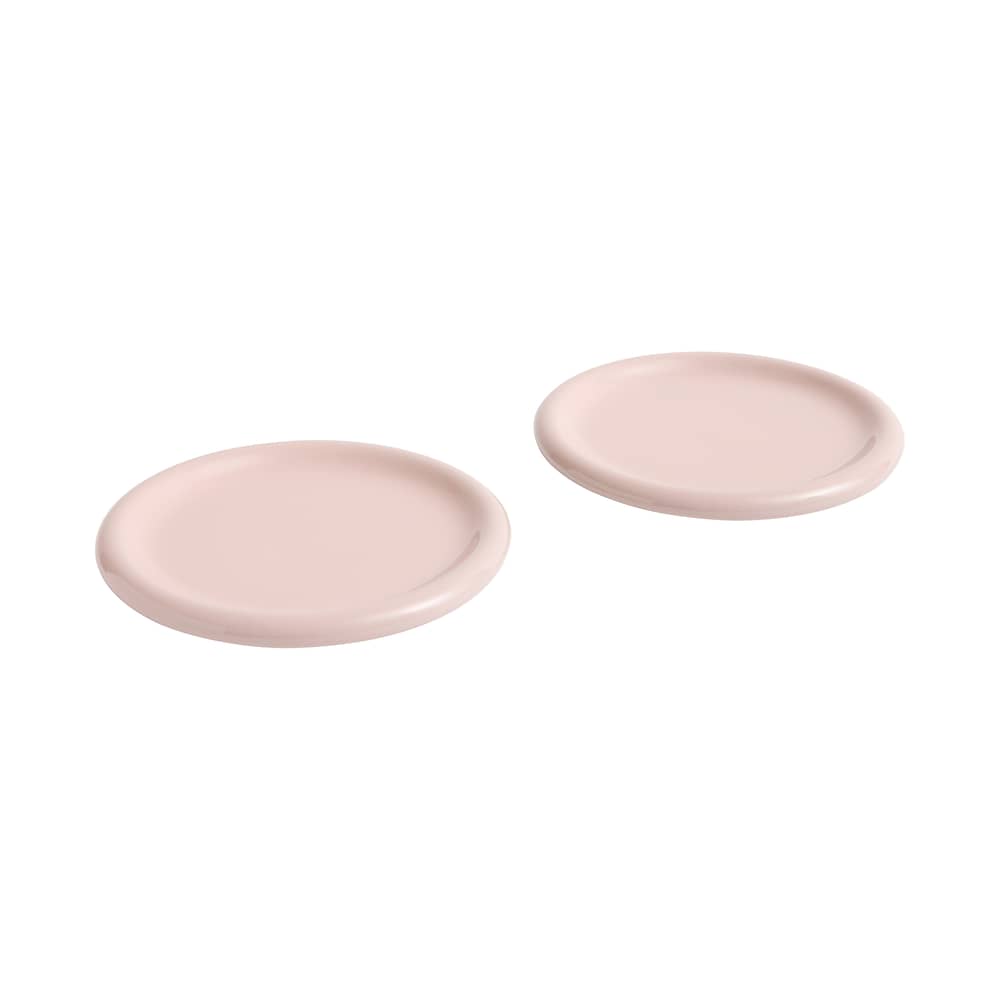 Set de 2 assiettes Barro céramique / Ø 24 cm - Hay - Rose - Grès émaillé