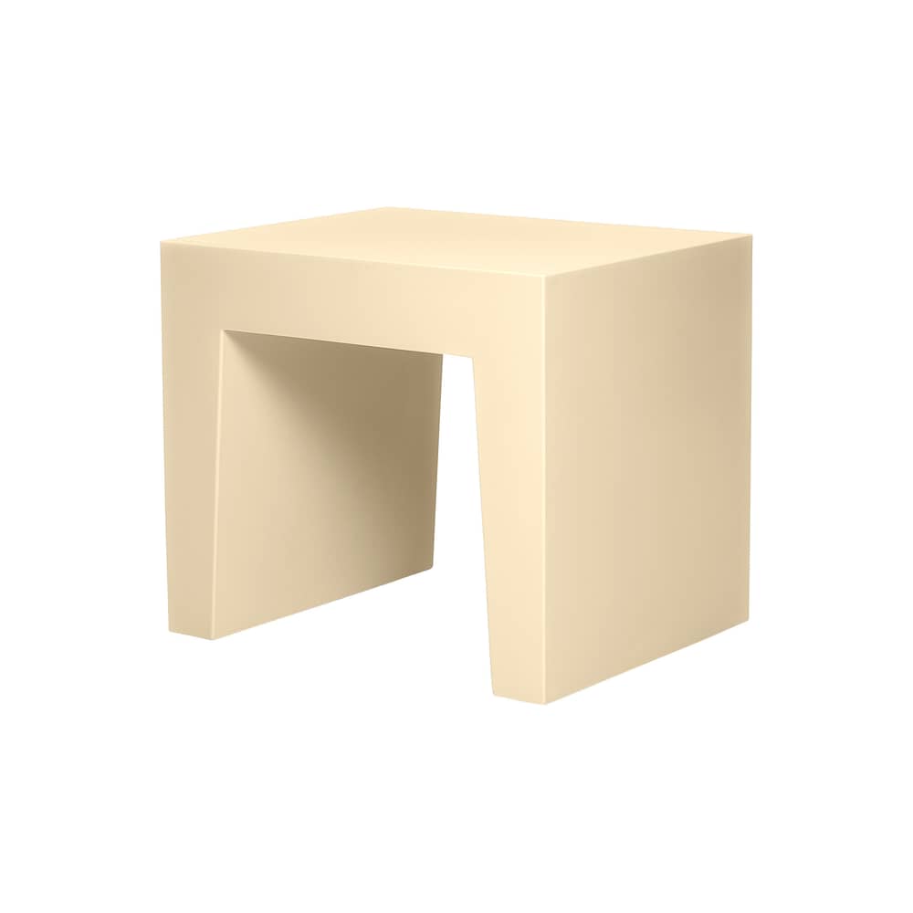 Concrete Seat End table plastic material beige / Side table - Recycle polyethylene - Fatboy - Spark - Recycle polyethylene