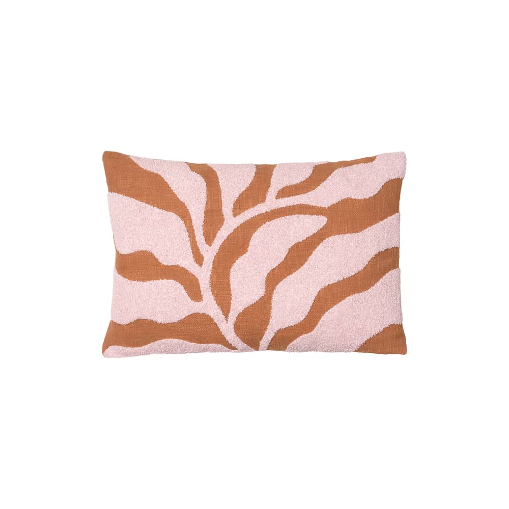 Housse de coussin Delia rose / 60 x 40 cm - Broderies relief - BROSTE COPENHAGEN - Moka & rose - Coton
