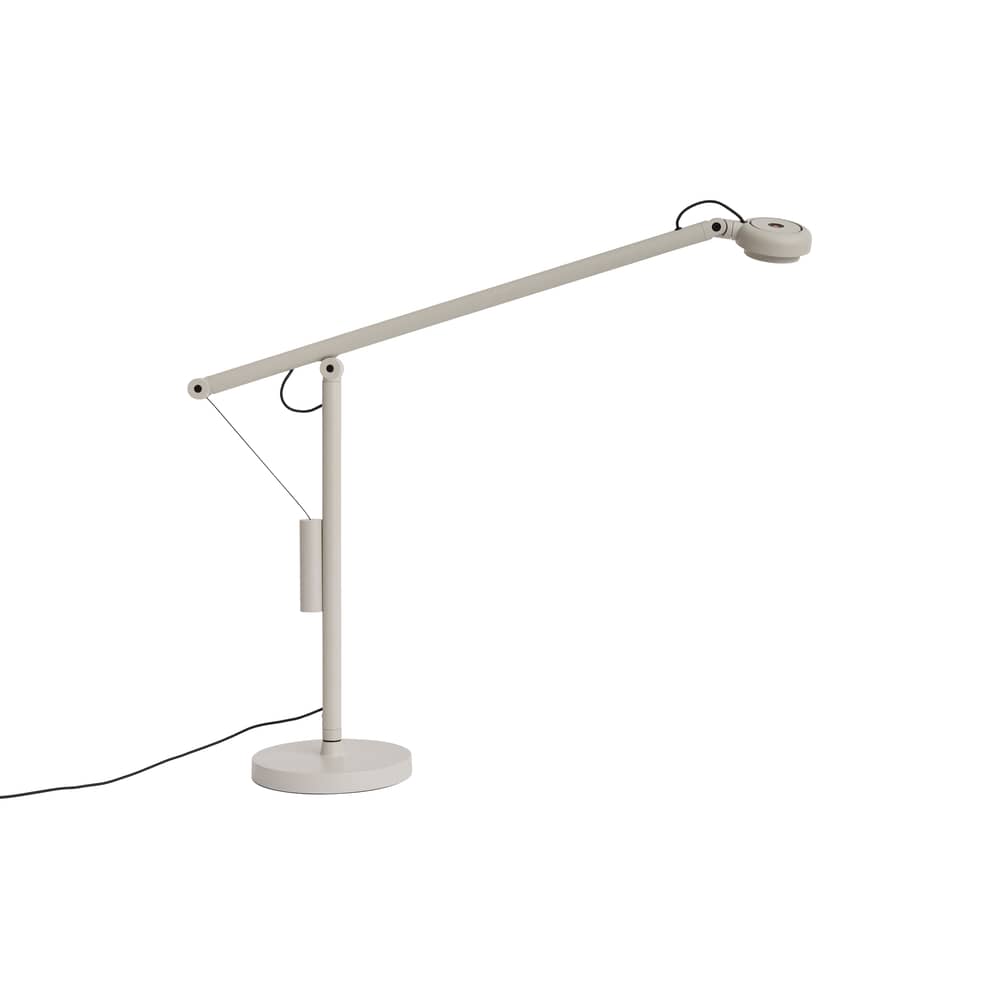 Lampe de bureau Fifty-Fifty LED métal gris / Orientable - Hay - Gris cendré - Aluminium thermolaqué