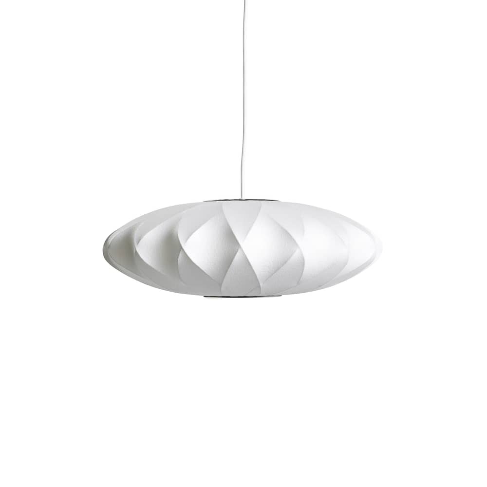 Pendelleuchte Bubble Saucer textil weiß / Small -Gekreuzte Muster - Hay - Ø 44 cm / Naturweiß -  Toile polymère, Stahl