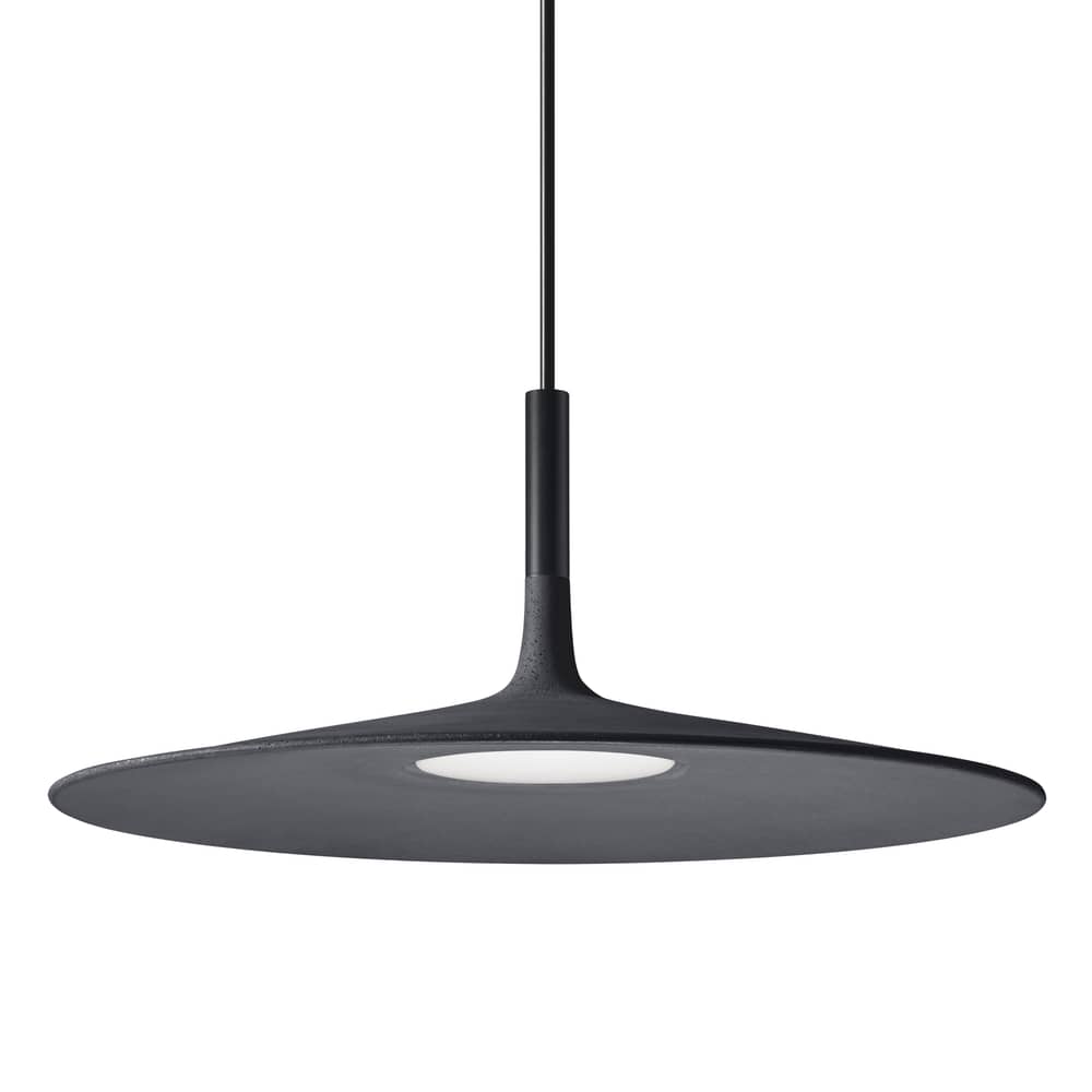 Suspension Aplomb Large   / LED - Béton - Ø 45 x H 20 cm - Foscarini - Anthracite - Béton, Polycarbonate laqué