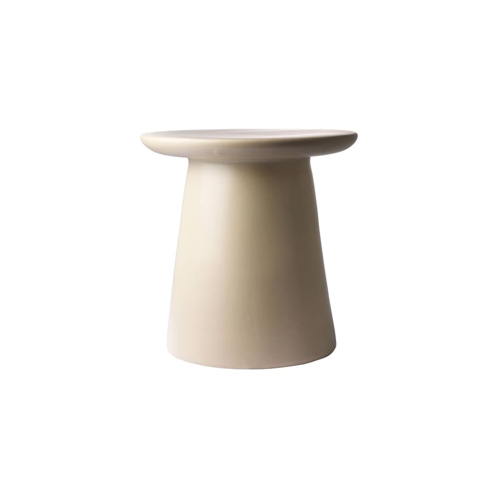 Table d\'appoint Earthenware Medium céramique beige / Ø 40 x H 43 cm - HK LIVING - Beige - Grès émaillé