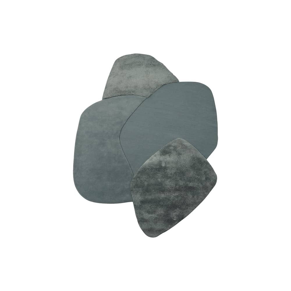 Tapis Mola bleu / 195 x 140 cm - AYTM - Bleu-gris - Laine vierge, Viscose