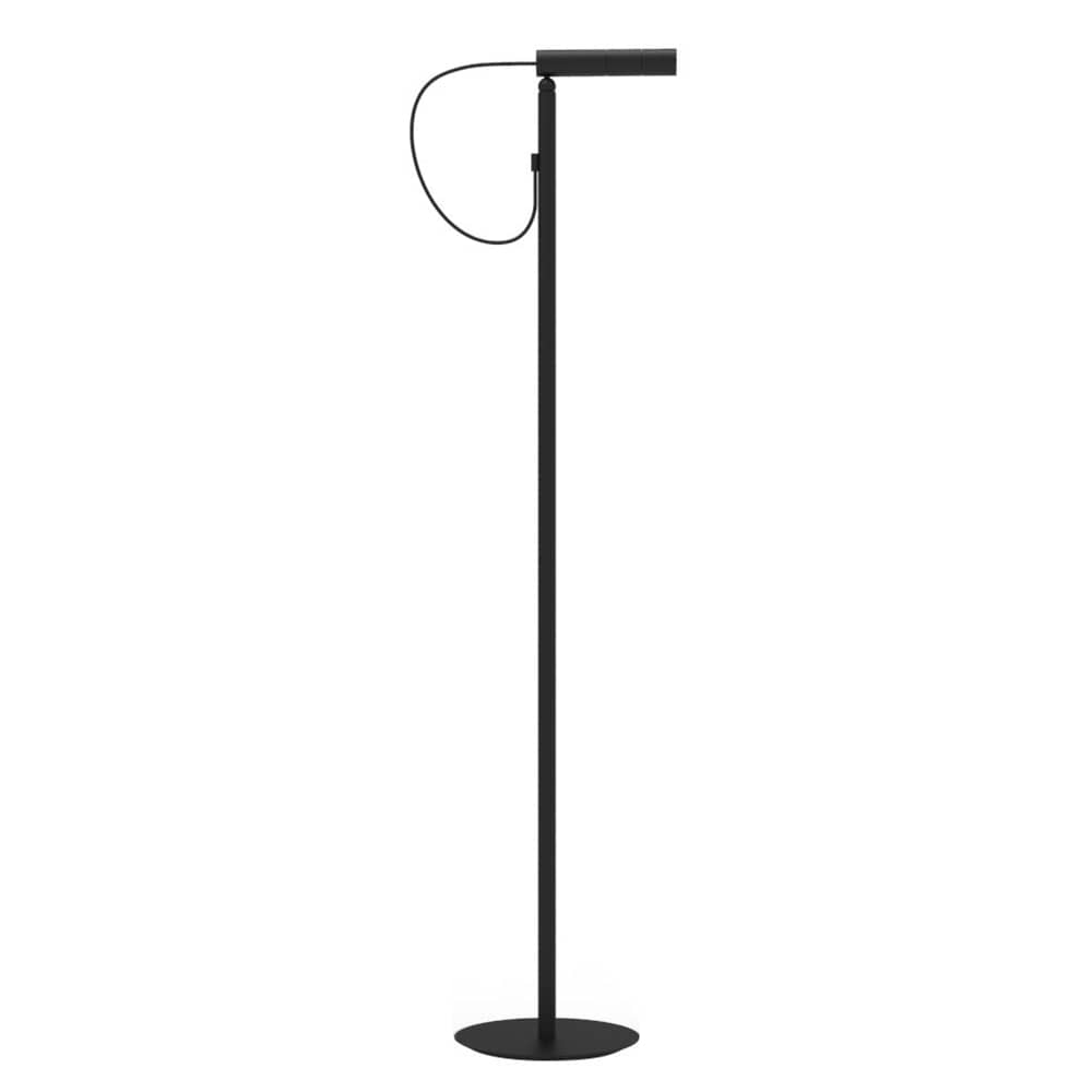 Lampada a stelo Type LED metallo nero / Luce da lettura orientabile - metallo nero / H 140 cm - Nemo - Nero opaco - Alluminio