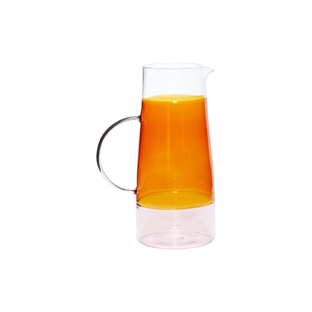 Carafe Lemonade verre orange / 1,3 L - Soufflé bouche - HÜBSCH - Ambre - Verre soufflé bouche