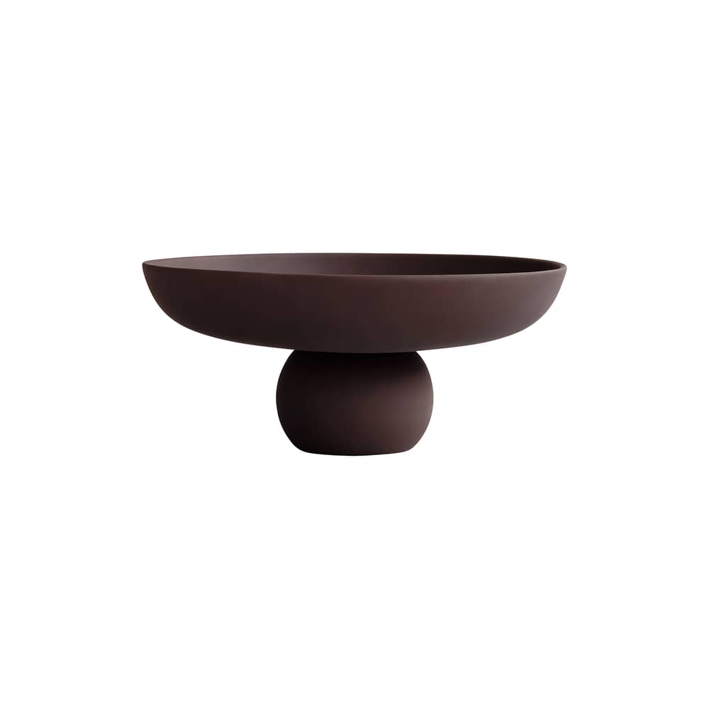 Centre de table Baburu Big céramique marron / Ø 43 x H 18 cm - 101 COPENHAGEN - Chocolat - Céramique