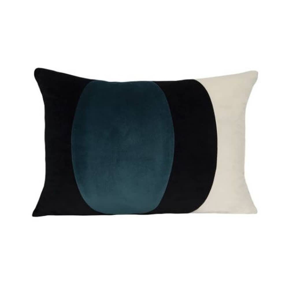 Coussin Lune tissu bleu / Velours - 55 x 40 cm - Maison Sarah Lavoine - Bleu Sarah - Fibre silicone, Velours