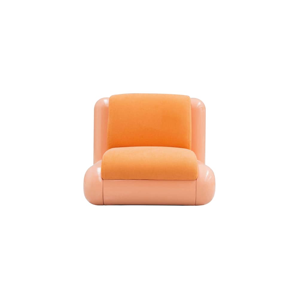 Fauteuil rembourré T4 / Fibre de verre - UMA OBJECTS - Blush Pink - Fibre de verre, Mousse, Tissu