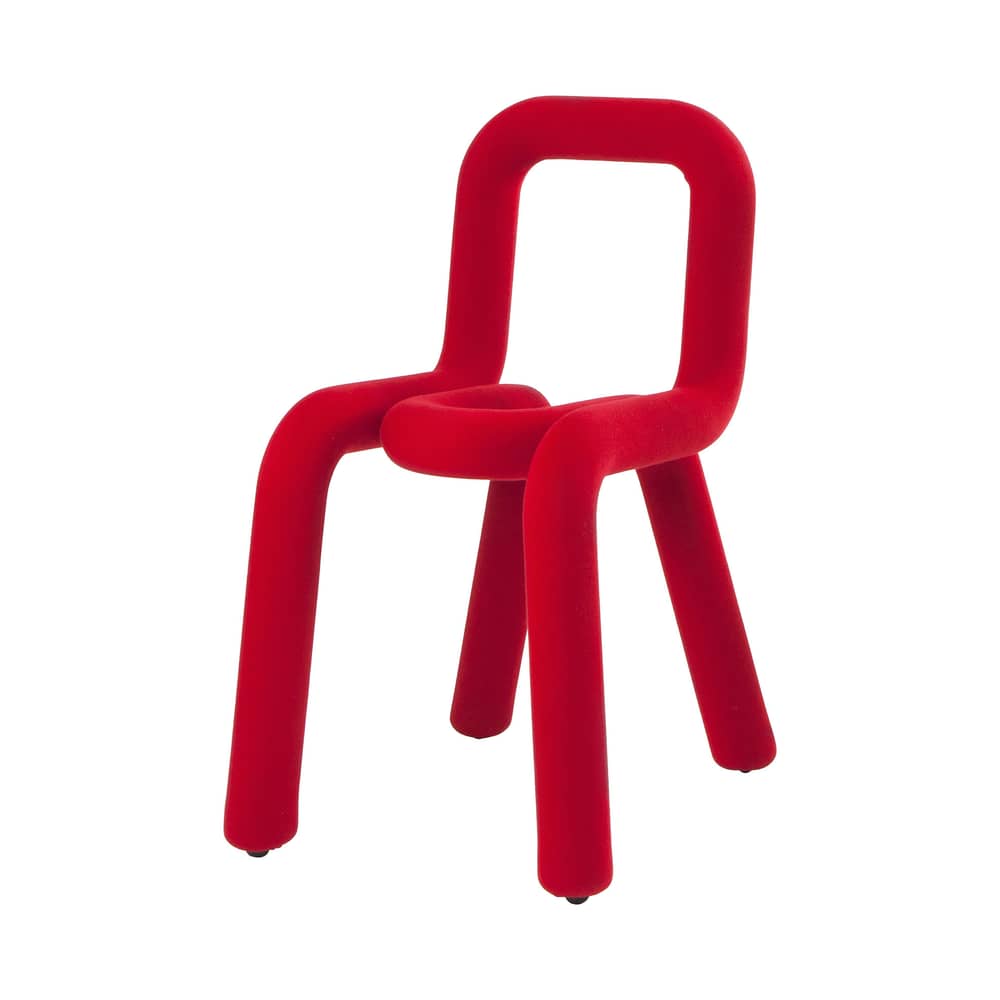 Bold Padded chair textile red Fabric - Moustache - Red - Fabric, Polyurethane foam, Steel