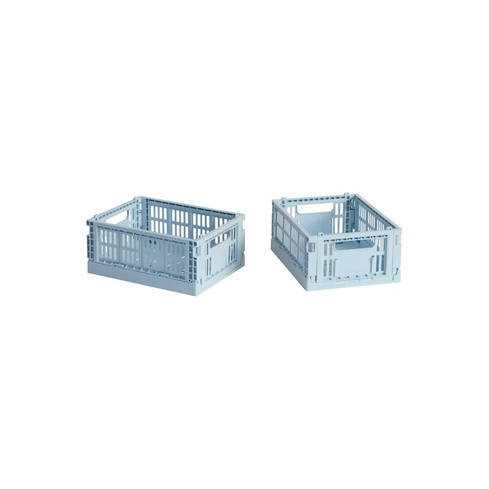 Lot de 2 paniers Colour Crate MINI plastique bleu / 17 x 13 cm - Recyclé - Hay - Bleu Soft - Polypropylène recyclé
