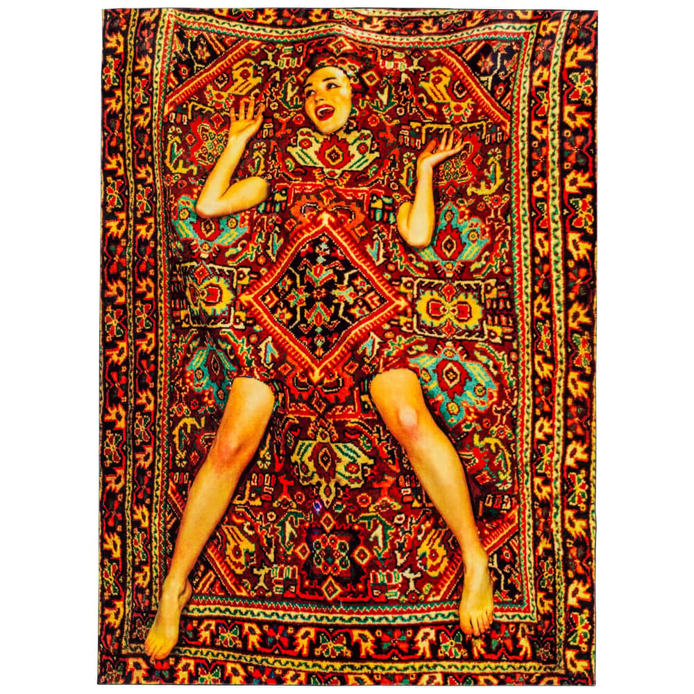Toiletpaper - Lady on Carpet Rug textile multicoloured / 194 x 280cm - Seletti - Lady on carpet - Polyamide