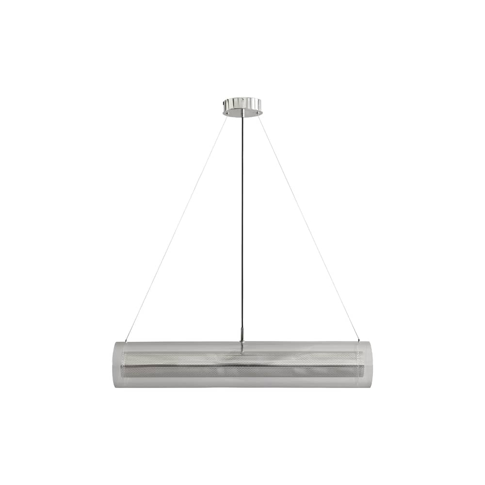 Sospensione Frame FAT LED metallo argento / Ø 18 x L 100 cm - 101 COPENHAGEN - Cromato - Alluminio cromato, Vetro