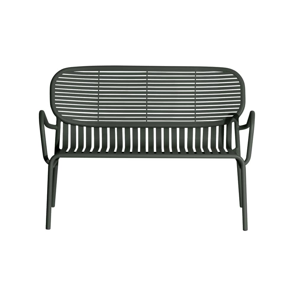 Banquette Week-End métal vert / Aluminium - L 114 cm - Petite Friture - Vert Bouteille - Aluminium thermolaqué époxy
